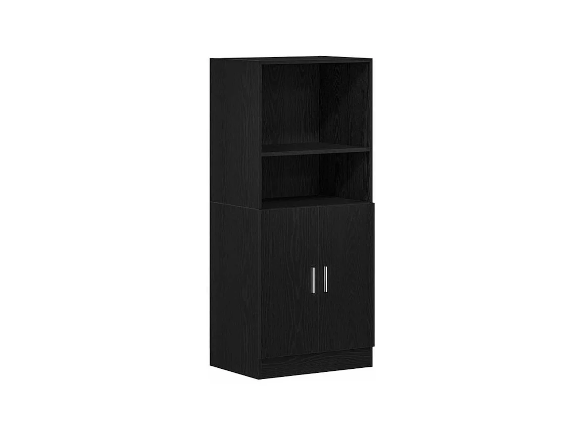 Ensemble d'armoires de cuisine 2 pcs noir bois d'ingénierie