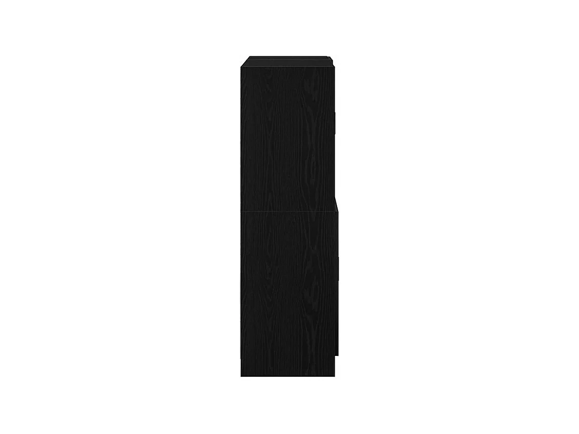 Ensemble d'armoires de cuisine 2 pcs noir bois d'ingénierie