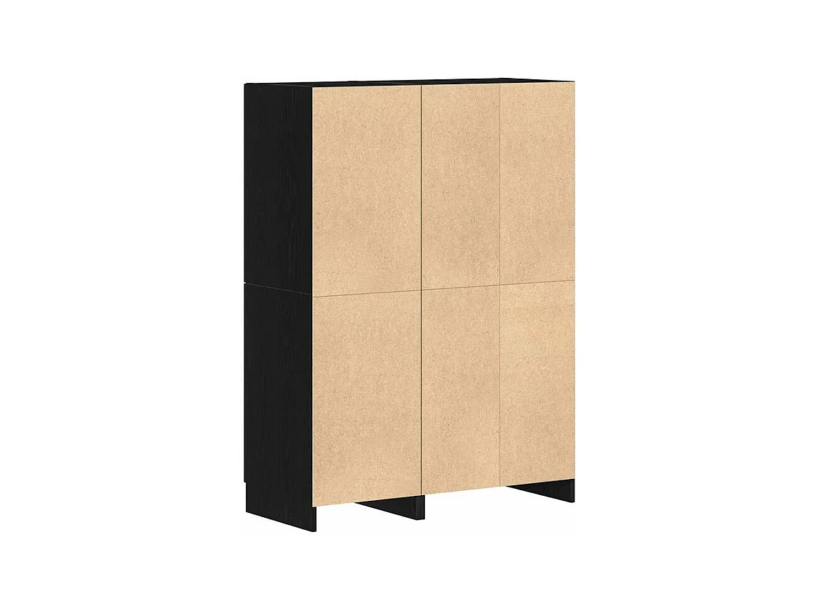 Ensemble d'armoires de cuisine 2 pcs noir bois d'ingénierie