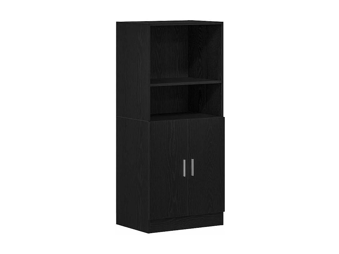 Ensemble d'armoires de cuisine 2 pcs noir bois d'ingénierie