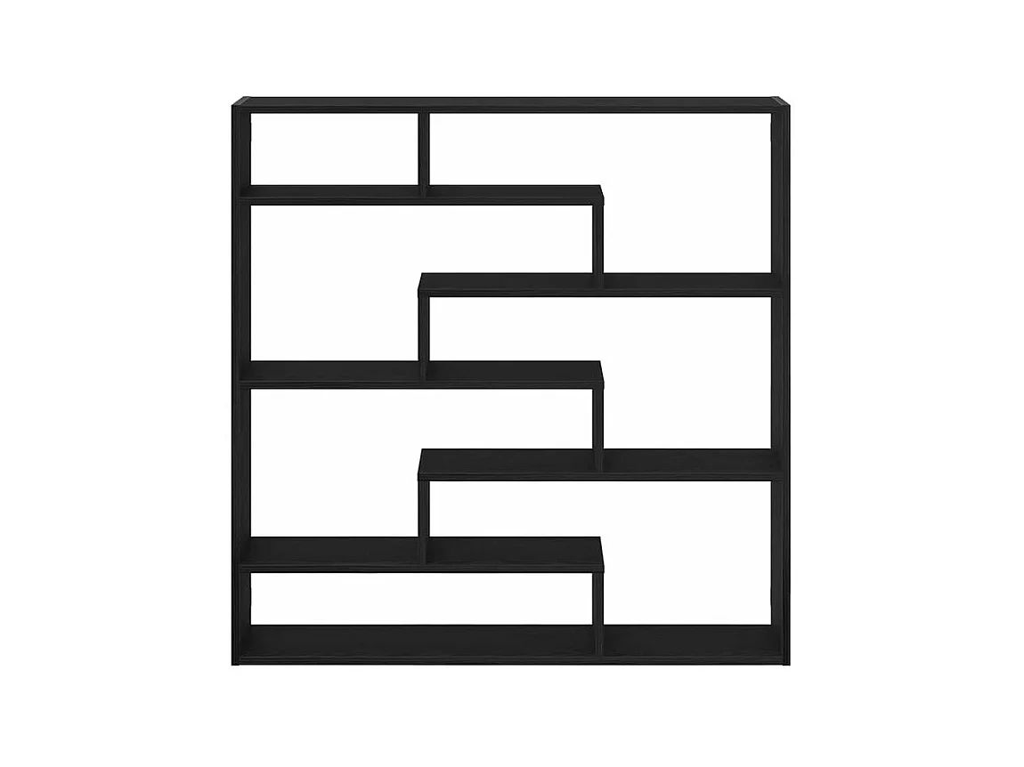 Étagère cube murale 7 compartiments noir bois d'ingénierie