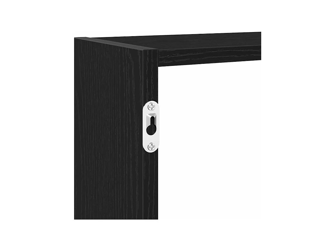 Étagère cube murale 7 compartiments noir bois d'ingénierie