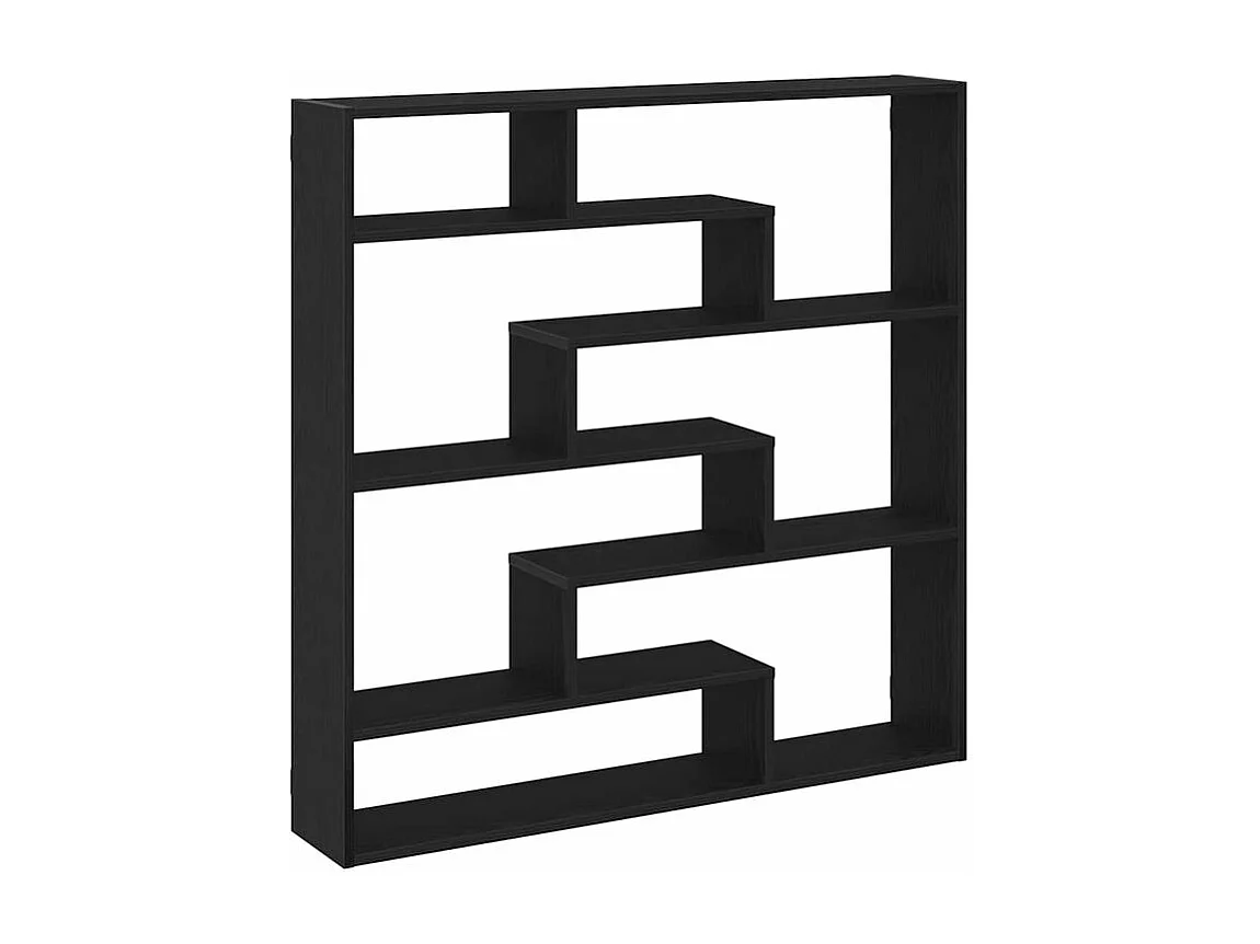 Étagère cube murale 7 compartiments noir bois d'ingénierie