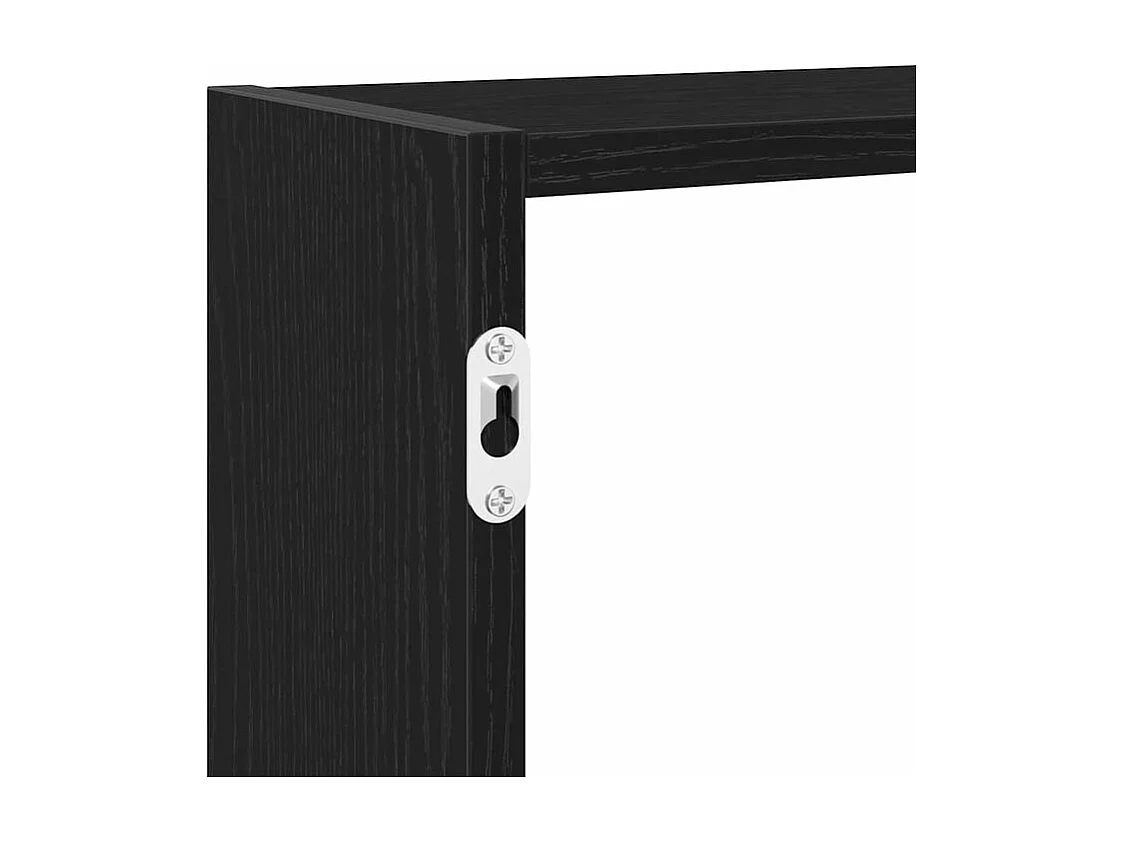 Étagère cube murale 7 compartiments noir bois d'ingénierie