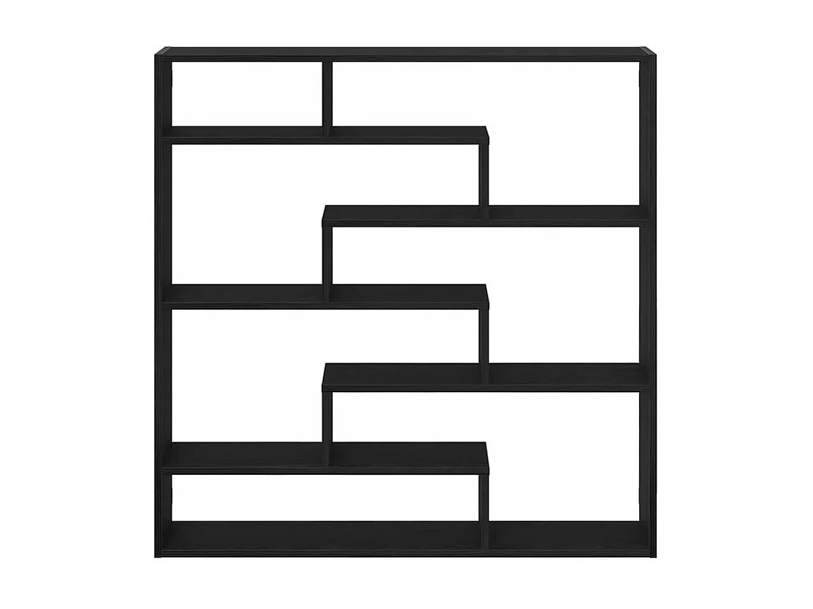 Étagère cube murale 7 compartiments noir bois d'ingénierie