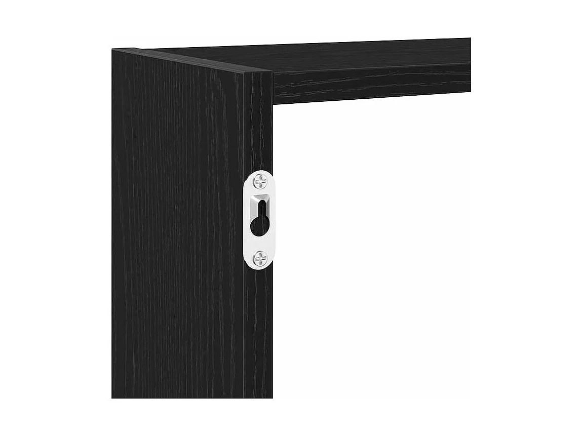 Étagère cube murale 7 compartiments noir bois d'ingénierie