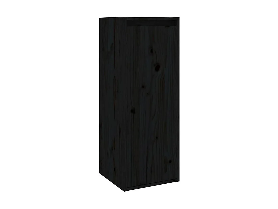 Armoires murales 2 pcs Noir 30x30x80 Bois de pin massif