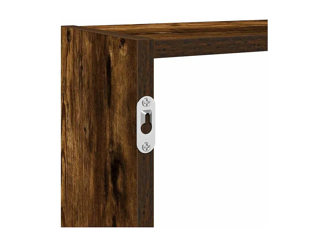 Étagère cube murale 7 compartiments chêne fumé bois ingénierie