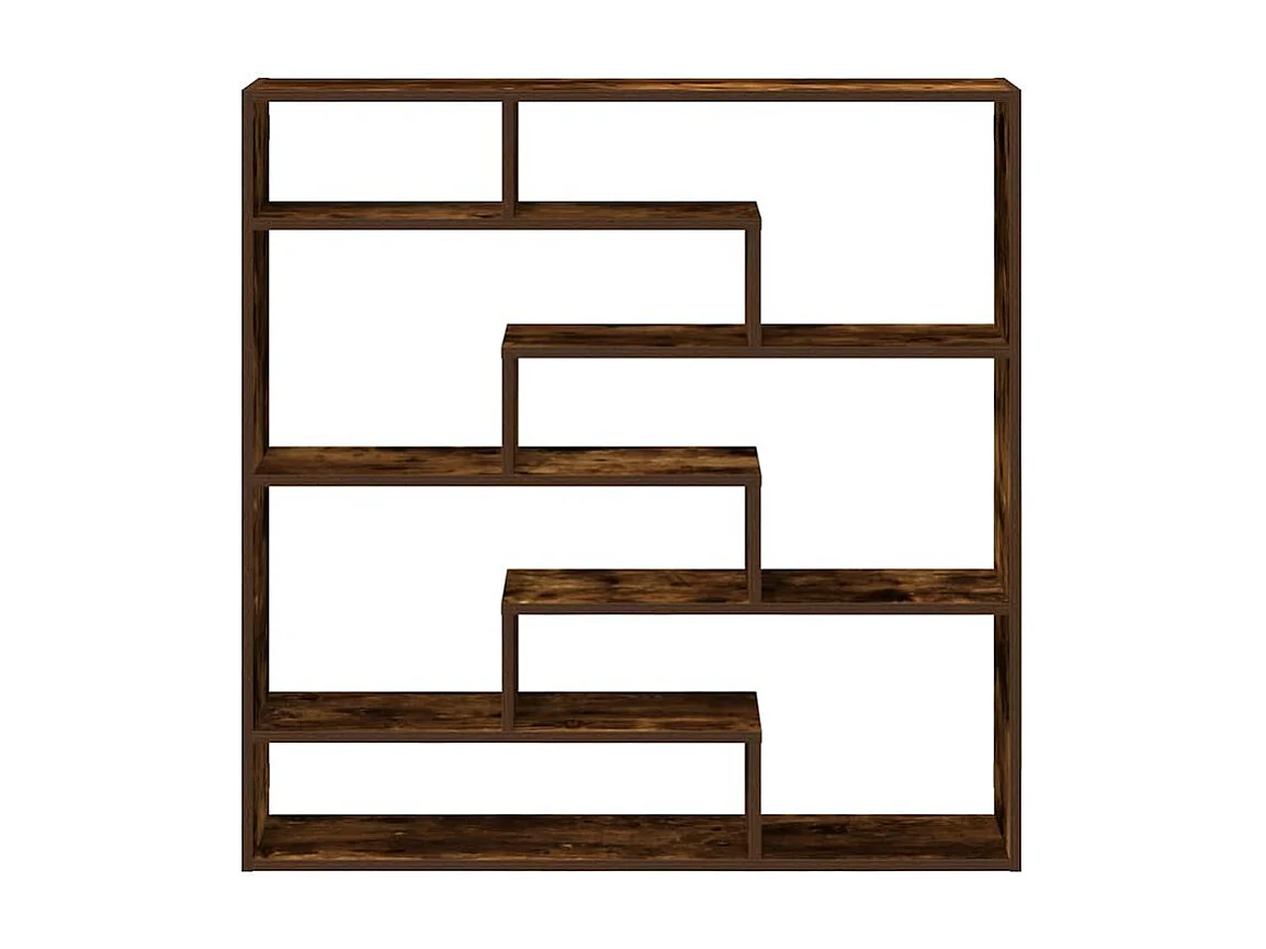 Étagère cube murale 7 compartiments chêne fumé bois ingénierie