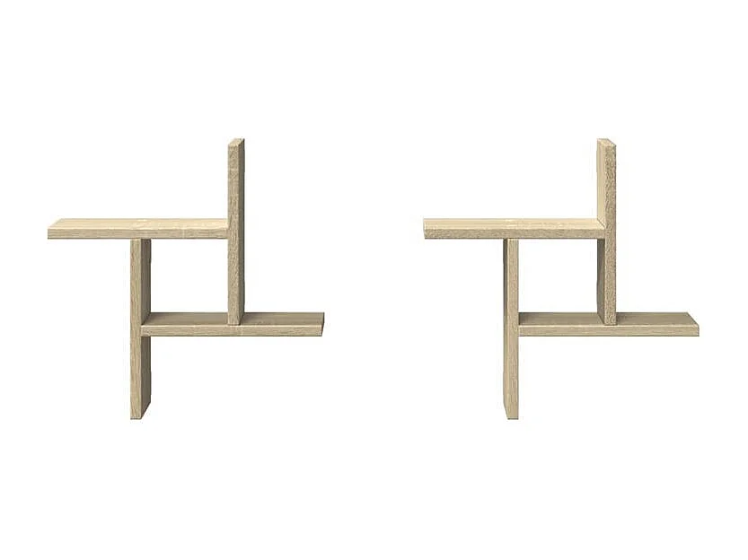 Étagères murales 2pcs chêne sonoma 38x12x38 bois d'ingénierie