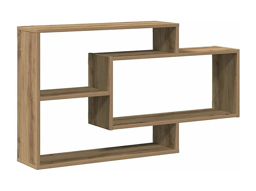 Étagère murale avec 3 espaces ouverts Kazko 104cm – Pratique et élégante-Couleur Marron clair