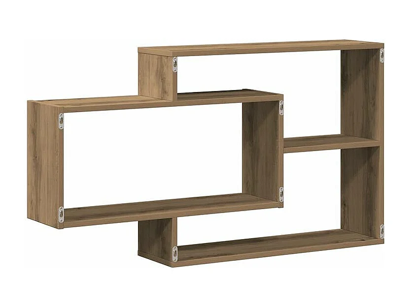 Étagère murale avec 3 espaces ouverts Kazko 104cm – Pratique et élégante-Couleur Marron clair