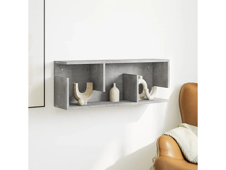 Armoire murale 80x20x30 gris béton bois d'ingénierie