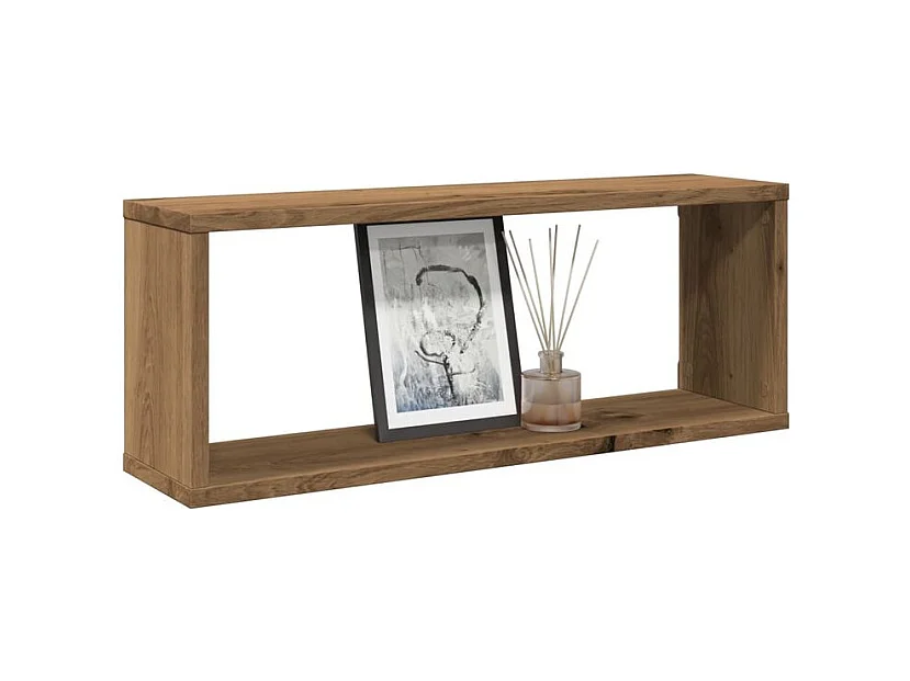 Étagères cube murales 2 pcs chêne artisanal 60x15x23