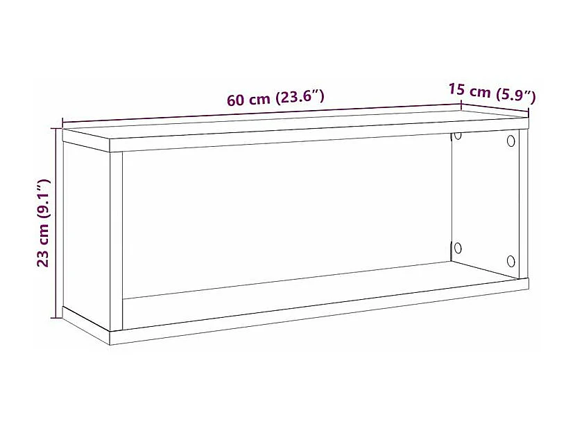 Étagères cube murales 2 pcs chêne artisanal 60x15x23