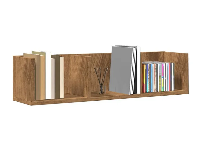 Étagère murale à CD chêne artisanal 75x18x18 bois ingénierie