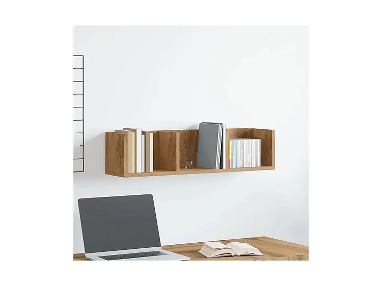 Étagère murale à CD chêne artisanal 75x18x18 bois ingénierie