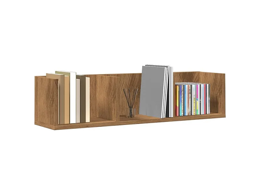 Étagère murale à CD chêne artisanal 75x18x18 bois ingénierie