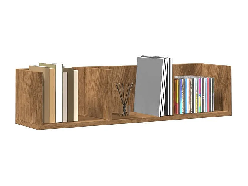 Étagère murale à CD chêne artisanal 75x18x18 bois ingénierie