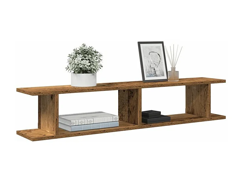 Étagères murales 2 pcs vieux bois 105x18x20 bois d'ingénierie