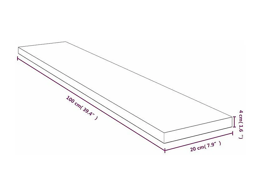 Étagère murale 100x20x4 bambou
