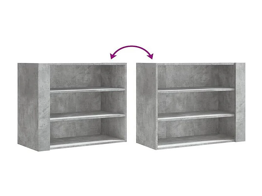 Armoire murale gris béton 75x35x60 bois d'ingénierie