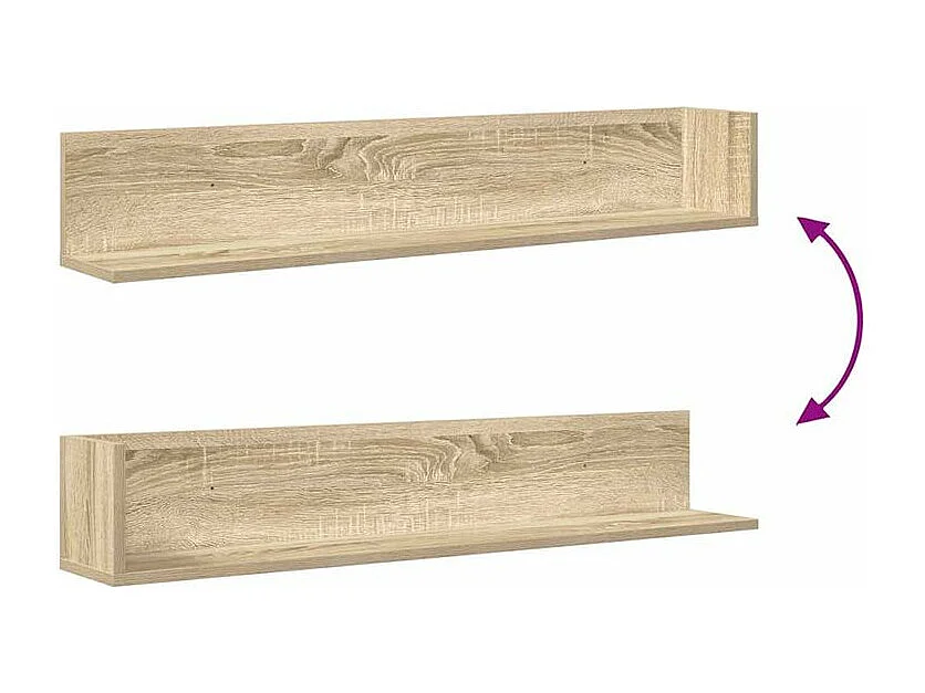 Étagères murales 2 pcs chêne sonoma 100x16,5x16,5