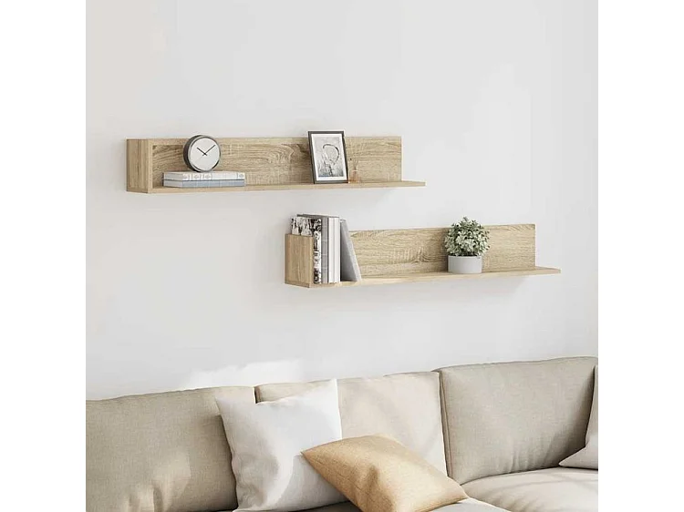 Étagères murales 2 pcs chêne sonoma 100x16,5x16,5