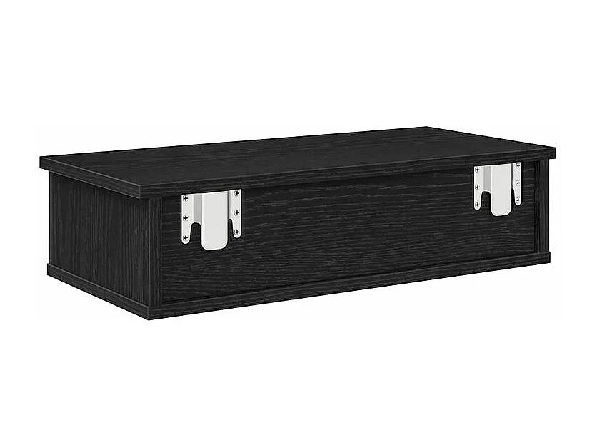 Étagère murale avec tiroirs noir 60x25x15 bois d'ingénierie