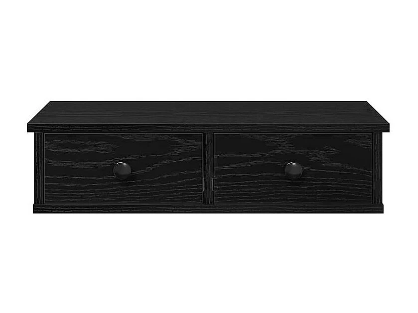 Étagère murale avec tiroirs noir 60x25x15 bois d'ingénierie