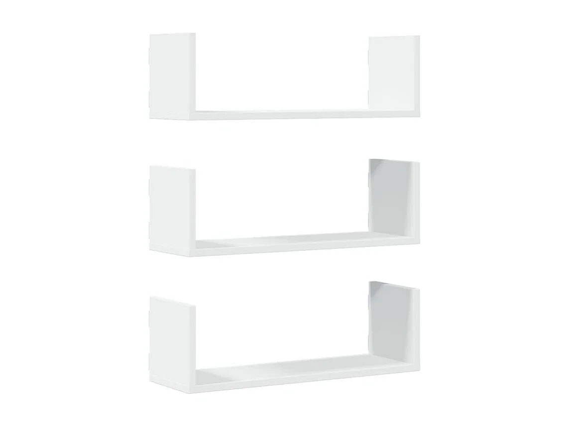 Étagères murales 3 pcs blanc 58x18x18 bois d'ingénierie