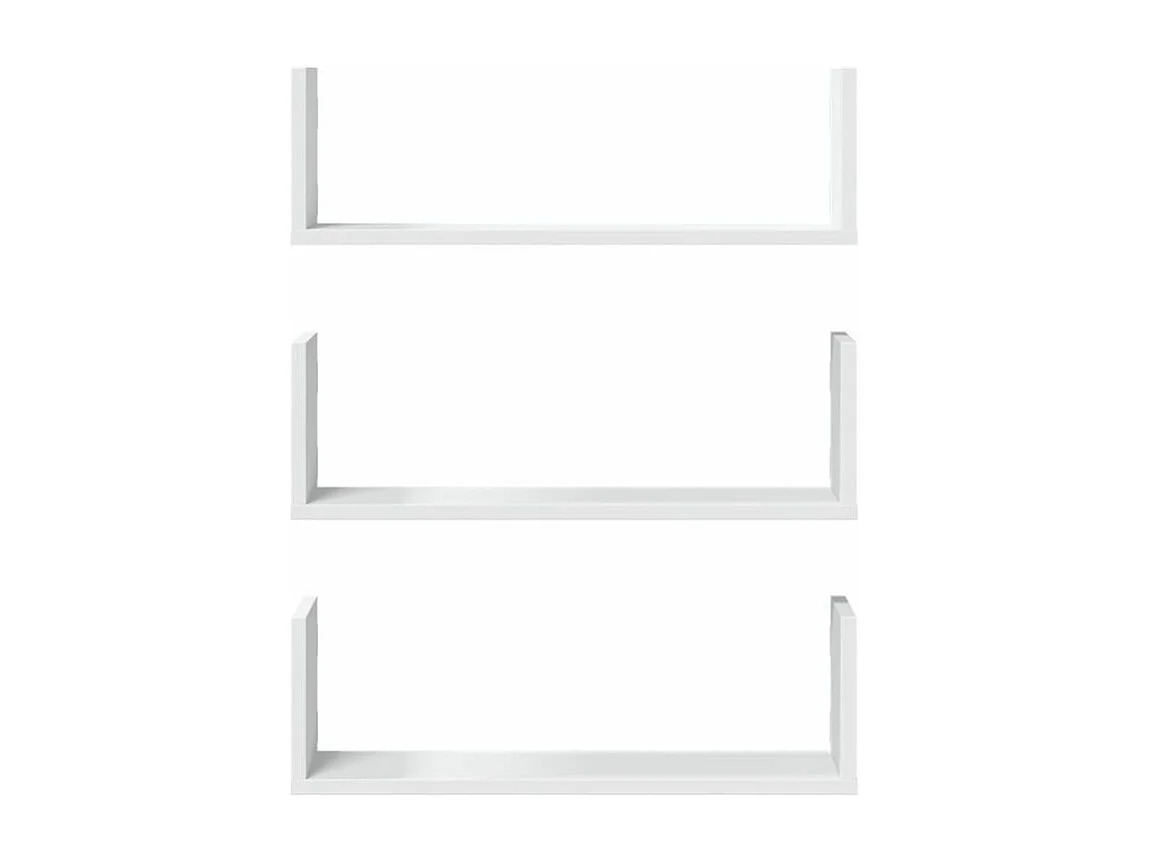 Étagères murales 3 pcs blanc 58x18x18 bois d'ingénierie