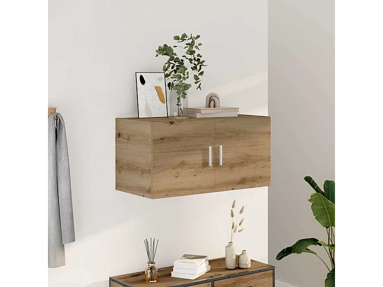 Armoire murale Korane L80xH40xP39 – Sobre et Polyvalente-Couleur Marron clair