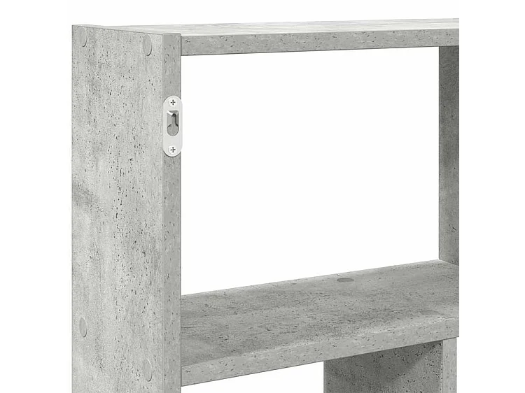 Étagère cube murale 12 compartiments gris béton bois ingénierie