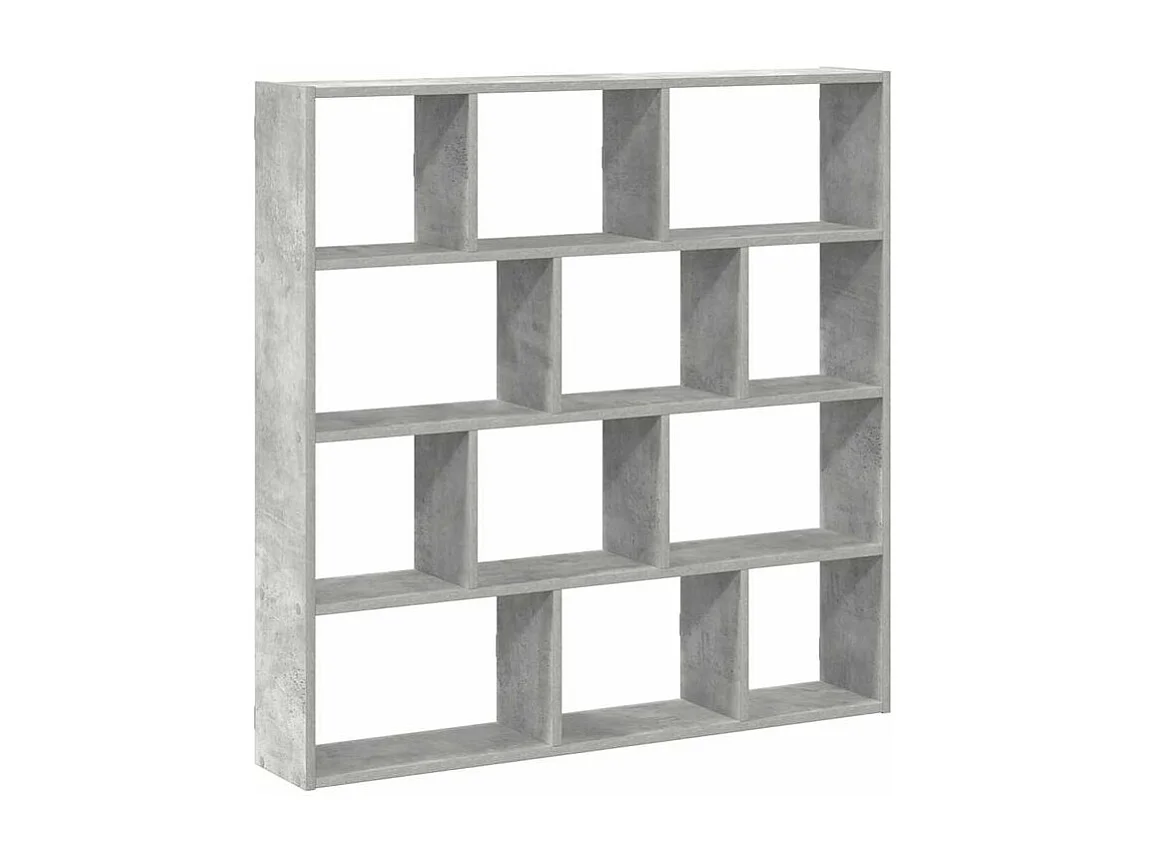 Étagère cube murale 12 compartiments gris béton bois ingénierie