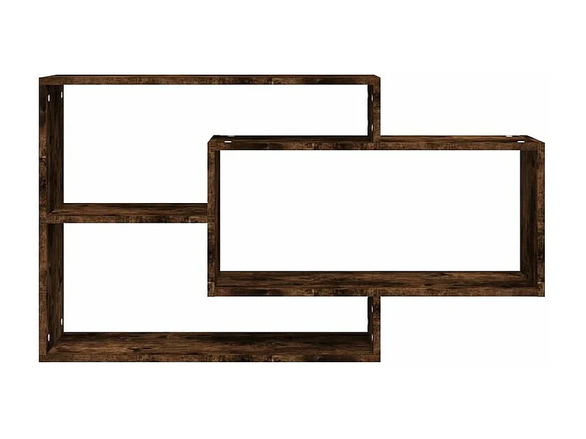 Étagère murale avec 3 espaces ouverts Kazko 104cm – Pratique et élégante-Couleur Marron fumé