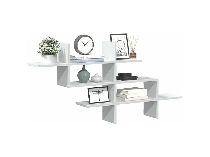 Étagère murale blanc 124,5x18x60,5 bois d'ingénierie