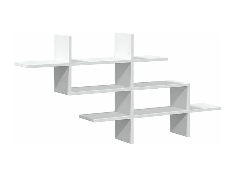 Étagère murale blanc 124,5x18x60,5 bois d'ingénierie