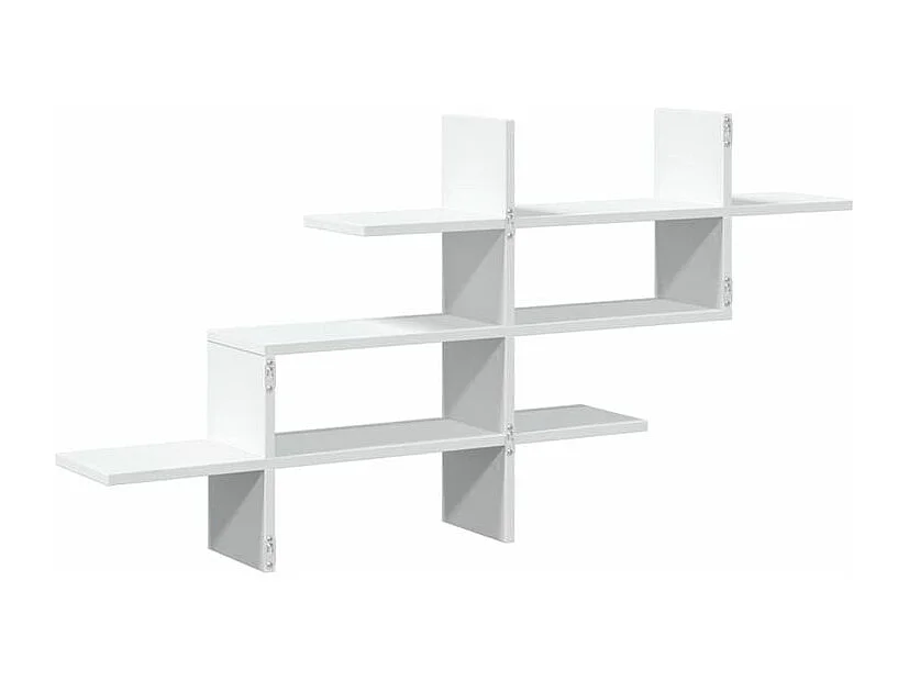 Étagère murale blanc 124,5x18x60,5 bois d'ingénierie