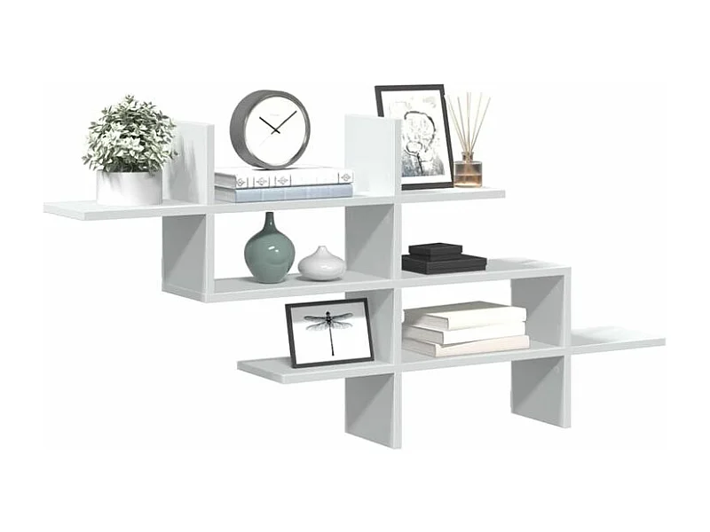 Étagère murale blanc 124,5x18x60,5 bois d'ingénierie