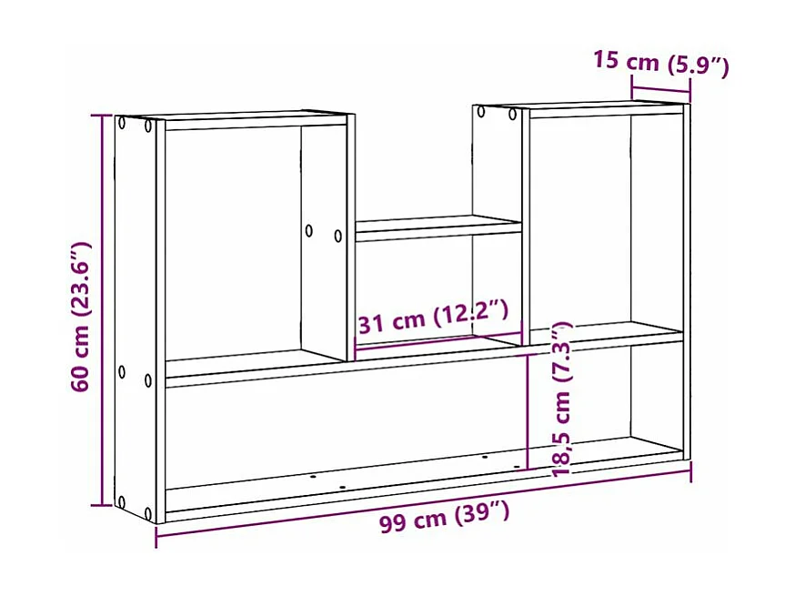 Étagère murale blanc 99x15x60 bois d'ingénierie