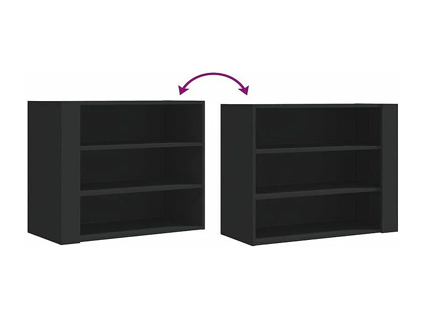 Armoire murale noir 75x35x60 bois d'ingénierie