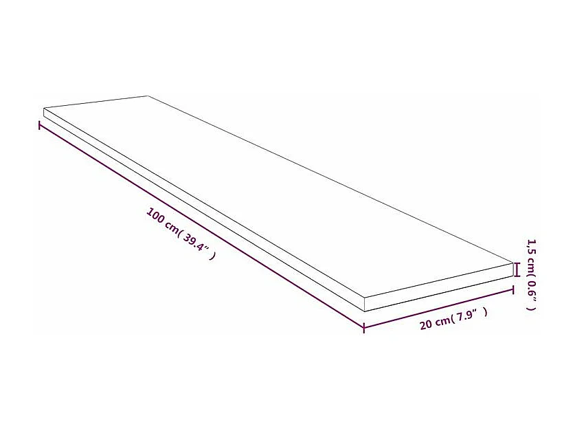 Étagère murale 100x20x1,5 bambou