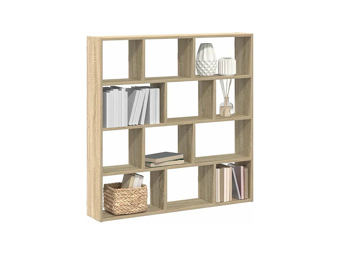 Étagère cube murale 12 compartiments chêne sonoma