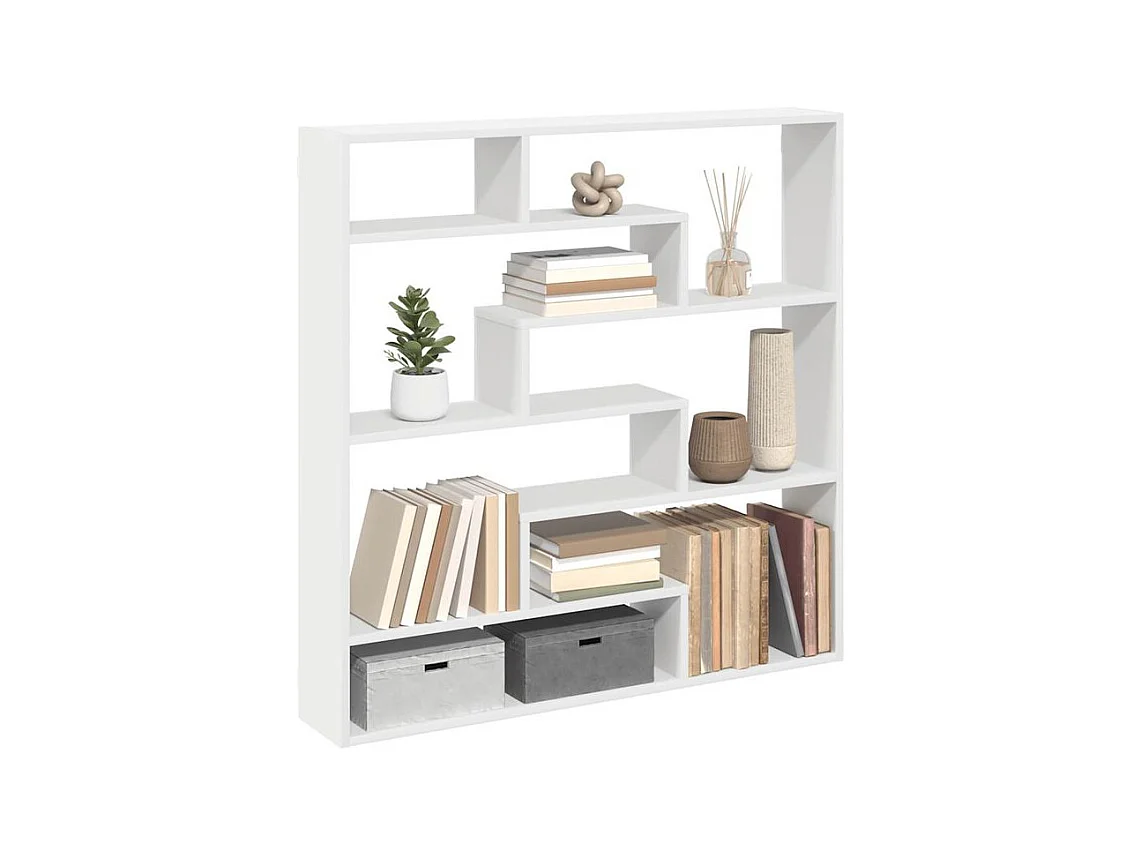 Étagère cube murale 7 compartiments blanc bois d'ingénierie