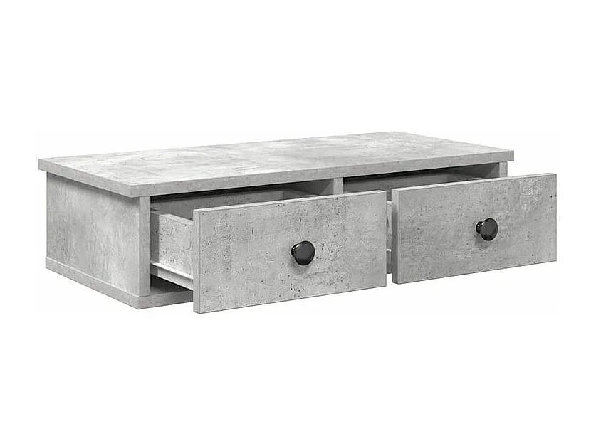 Étagère murale avec tiroirs gris béton bois d'ingénierie