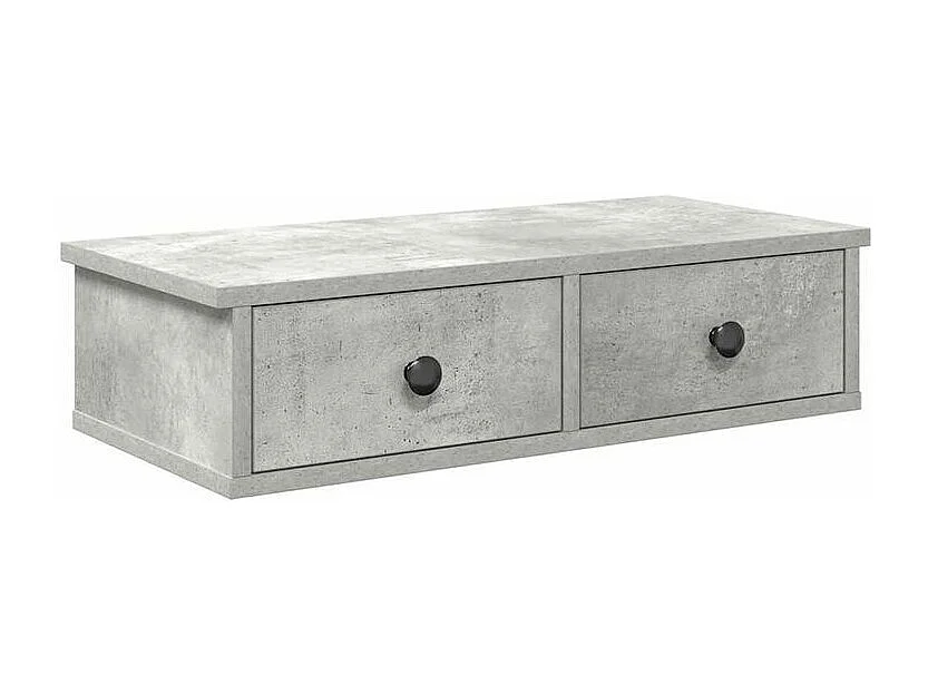 Étagère murale avec tiroirs gris béton bois d'ingénierie