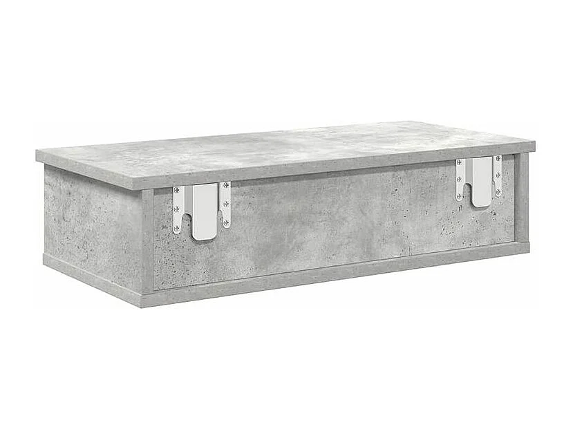 Étagère murale avec tiroirs gris béton bois d'ingénierie