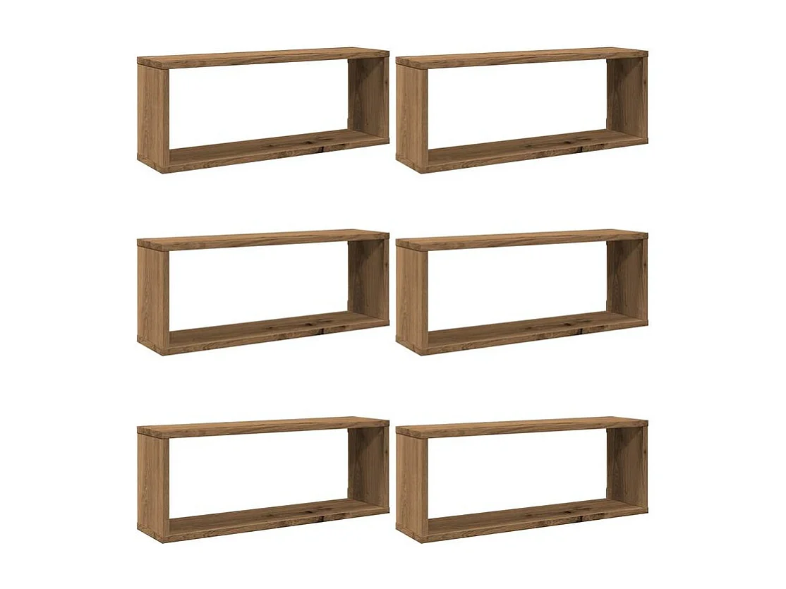 Étagères murales sous forme de cube 6 pcs chêne artisanal