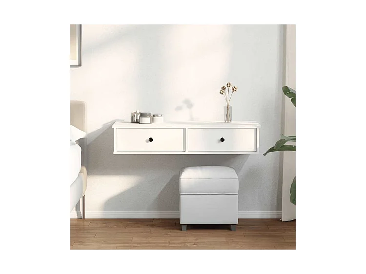 Étagère murale et tiroirs blanc 100x37,5x19 bois d'ingénierie